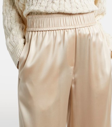 Brunello Cucinelli Silk-blend satin wide-leg pants