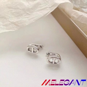 M.e.【24H出貨】韓國豬鼻子耳環 925銀耳環 抗敏耳環  圈圈耳環 圓圈耳環 純銀飾品