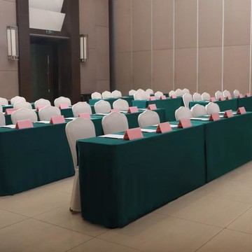 源頭會議桌套可定長方形酒店臺裙展會臺布感簽到臺辦公桌套罩