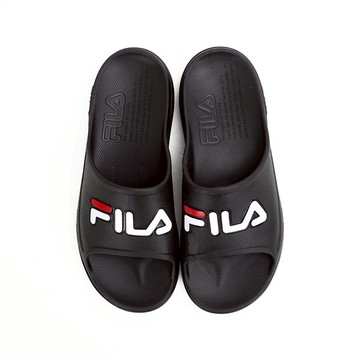 FILA 斐樂 PLUMPY SLIDE 拖鞋 男女款 防水 輕便 經典 基本款 情侶款 黑-4-S334W-001