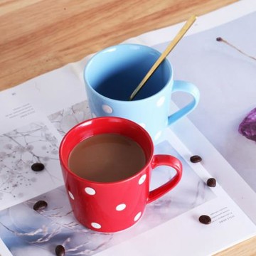 波點水杯可愛陶瓷杯子馬克杯創意個性潮流水杯家用牛奶早餐咖啡杯