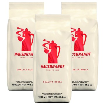 HAUSBRANDT 紅牌咖啡豆  咖啡豆(無研磨)  1000g  3包
