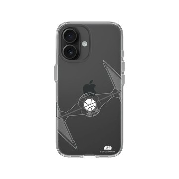 iPhone 16 Clear Case（相機按鈕） 透明 - 迪士尼-星際大戰 Star Wars - 鈦戰機-線條白