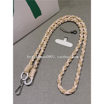 手工編織麻花手機掛繩撞色斜挎肩背帶貼片戶外登山掛鏈加長結實女