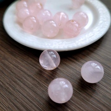 DIY材料。12mm粉晶 芙蓉晶 薔薇水晶 (1顆入) 串珠 散珠