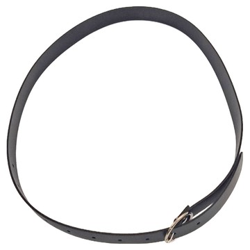 Y383 簡約圓環皮帶 6入1組  黑色帶身 + 銀色帶扣  102 x 2.5cm