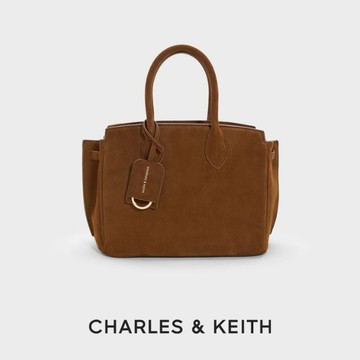 【CHARLES & KEITH】Ginevra 仿麂皮中型托特包｜新品上架｜通勤簡約時尚｜生日禮物｜快速出貨｜小CK｜官方直營