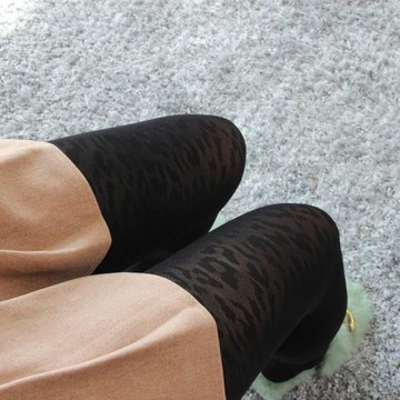 80D提花打底襪 豹紋虎紋斑馬紋黑色絲襪時尚經典顯瘦美腿連褲襪子