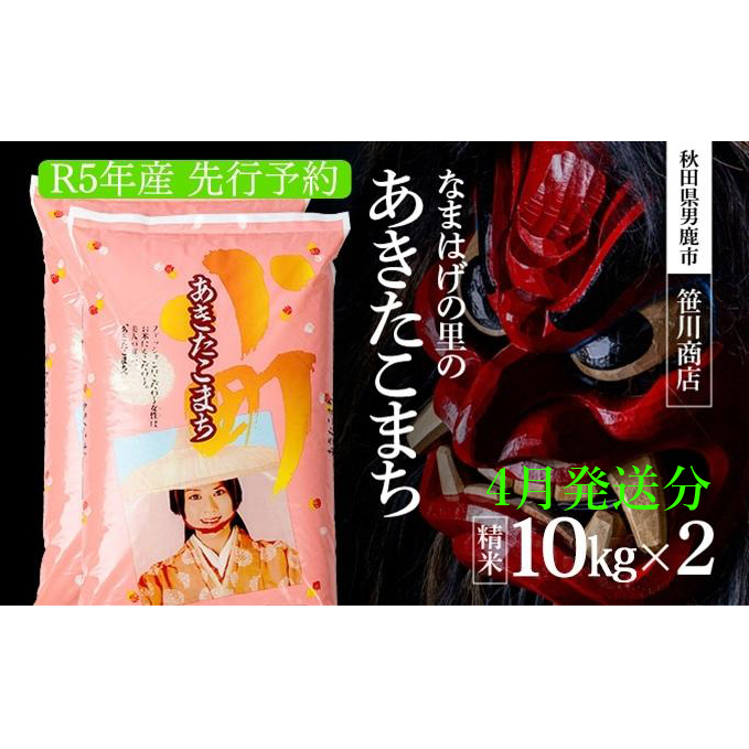  令和5年産 なまはげの里の あきたこまち 白米 20kg 10kgx2 笹川商店 秋田県 男鹿市