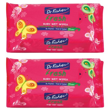Dr.Fischer 費雪博士 流行寶貝濕紙巾 75張  2包