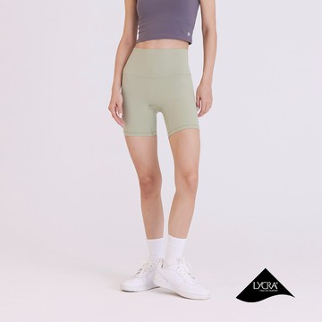 Lycra無縫款超彈三分運動褲-豆沙綠