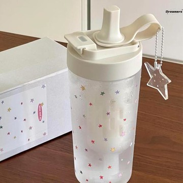 星星吸管杯塑料水杯高顏值雙飲口簡約便捷大容量ins風隨廠家