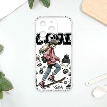 TRON IPhone 15 PRO 雜誌風潮流女孩 四角防摔 軟殼 手機殼