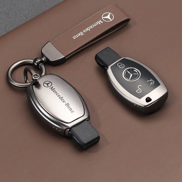 新款促銷 Benz 賓士鑰匙套GLc260 c200 GLc300  GLa200 GLk真皮鑰匙包TPU硅膠汽車鑰匙殼