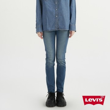 Levis 女款 312 中腰縮腹修身窄管牛仔褲 / 淺藍微破壞加工水洗 / 彈性布料