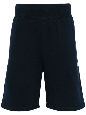 A BATHING APE® - straight-leg cotton track shorts - men - Cotton - L - Blue