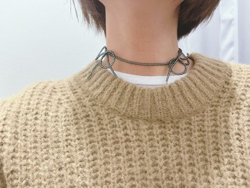 串珠頸鍊 緞帶造型 【 black ribbon 】 緞帶頸鍊