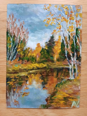 繽紛秋日原創油畫：明亮印象派藝術禮品點子