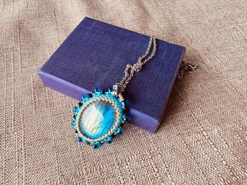 230518 拉長石 串珠 頸鍊