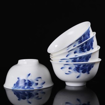 正山藝瓷餐具羊脂玉白瓷碗寶寶兒童防燙輔食碗4寸小碗湯碗米飯碗