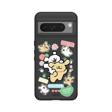 Pixel 8 Pro SolidSuit 黑 - Maltese線條小狗 - 線條小狗貼紙