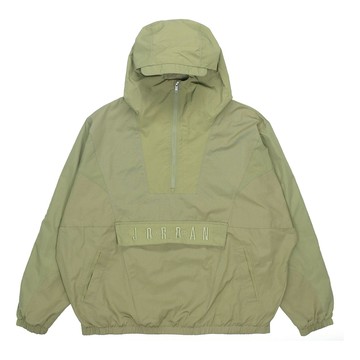 Men's Air Jordan Sport DNA Half Zipper Woven Dark Green Jacket