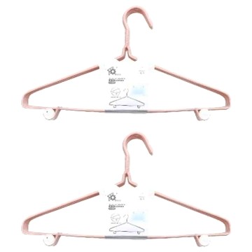 百貨King 樂活屋 扭花帶鉤浸塑衣架 10入  42.5cm  粉色  2組