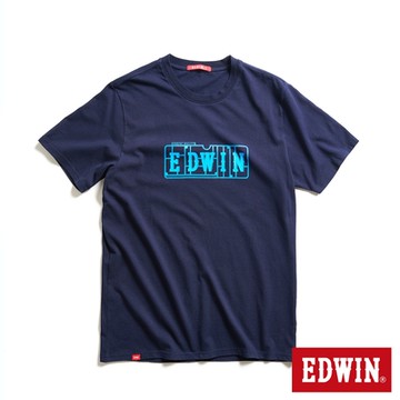 EDWIN 男女裝 網路獨家 模型LOGO短袖T恤-丈青色