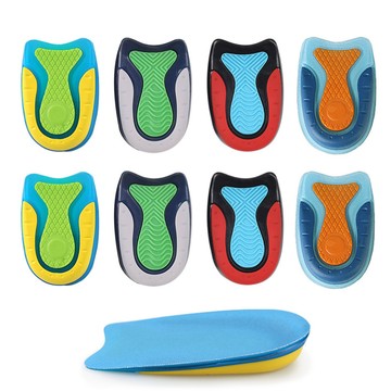 los1578B後跟高彈減震男女防護足跟鞋墊足底痛後跟三色半碼墊運動跑步