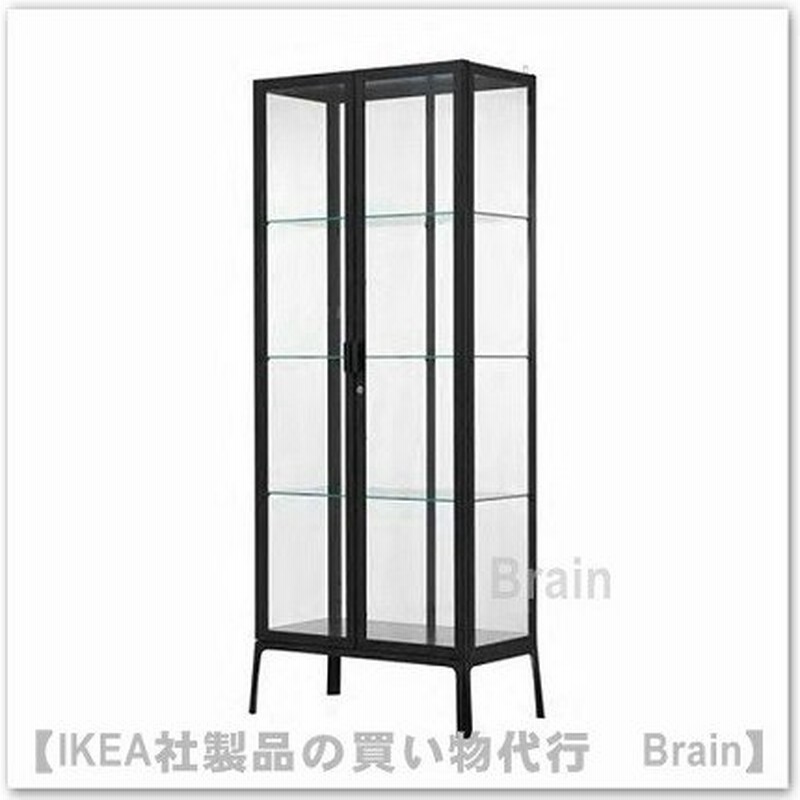 ｉｋｅａ イケア Milsbo ミルスボ ガラス扉キャビネット73x175 Cm チャコール 通販 Lineポイント最大0 5 Get Lineショッピング