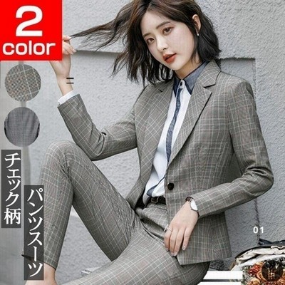 送料無料 パンツスーツ パンツ チェック柄 スーツ レディース ビジネス オフィス Ol フォーマル 母親 女性 マザースーツ 代 30代 4 通販 Lineポイント最大get Lineショッピング