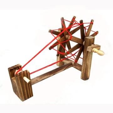 古代仿古農村農家老輩紡線車 木制勞動小農具教學教具 紡車模型