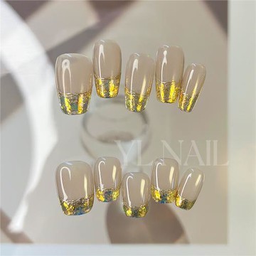 【YL.NAIL曠野橙香】純手工甲片小紅書ins小眾裸色純欲法式穿戴甲