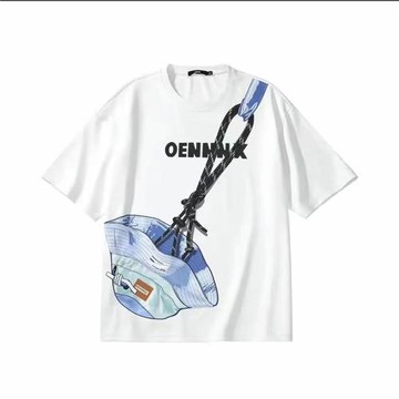 情侶裝t恤夏季趣味帽子拉鏈包包短袖搞怪快遞盒包包半袖可放物品