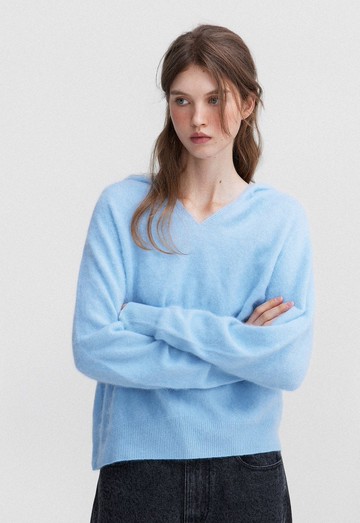 哥浪漫 / 溫暖絨絨感連帽針織衫 / 山羊絨綿羊毛