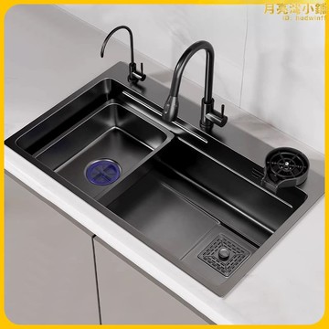 【可刷卡】廚房水槽臺下大單槽SUS304不鏽鋼手工一體洗菜盆洗碗槽水池家用