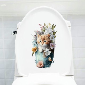 【MR.ZAKKA】創意萬用裝飾貼紙-動物主題 可愛花朵貓咪 M款 居家空間布置 DIY可移式壁貼 無痕壁貼 牆貼