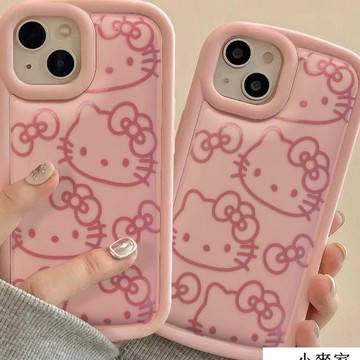 蘋果15promax手機殼 少女粉KT貓 i13 12 14 11 i15plus Xr Xs 防摔殼 7plus 8p