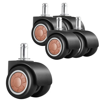 超靜音TPR辦公椅2吋萬向輪5入組 金色太陽(有飾蓋)  1組