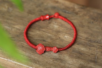 春秋手作 | 金剛結 硃砂如意 吉祥紅繩 祈福繩 | 可客製編繩顏色