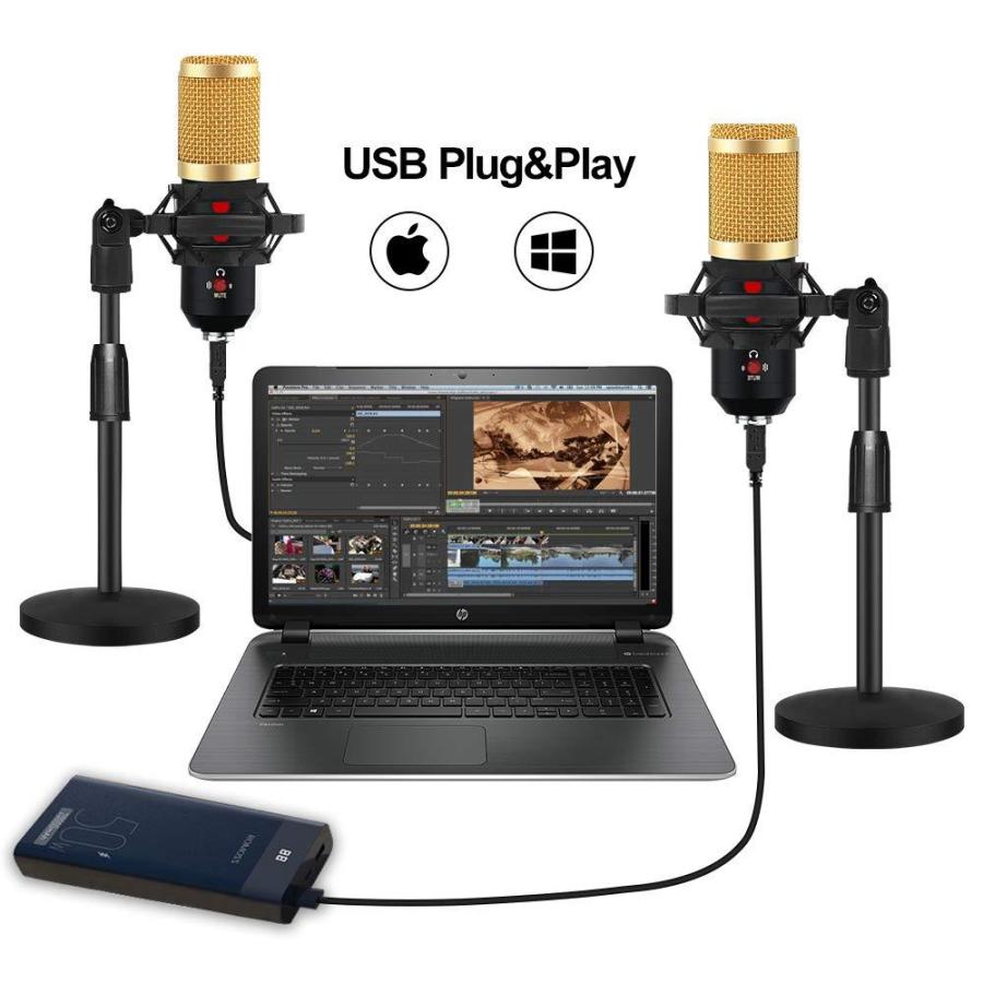 Podcast Microphone, USB Condenser Recording Microphone Computer Condenser P