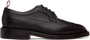 Thom Browne 黑色 Leather Sole 长翼德比鞋