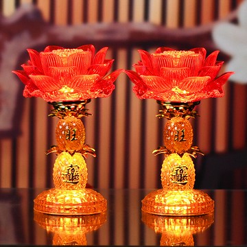 【台灣公司 可開發票】LED蓮花燈供燈長明燈觀音燈電蠟燭燈佛前插電家用仙堂佛龕祠堂