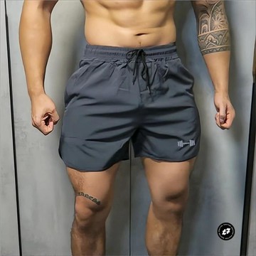 運動健身冰絲短褲夏季男四分褲速乾透氣彈力肌肉型擼鐵狗潮牌深蹲男士運動透氣短褲 男士訓練排汗運動褲 男士薄款健身跑步褲