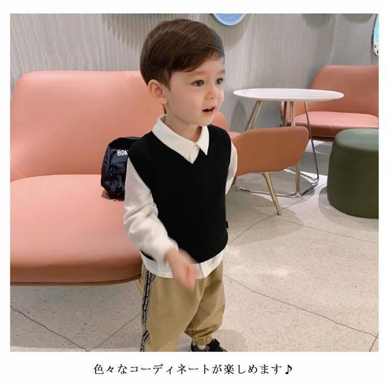 高品質オーガニックコットン ニットベスト ベビー キッズ 女子