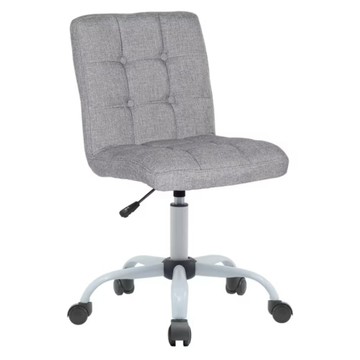 E-HOME Juniper 約尼帕 格紋布面可調式白腳電腦椅 LKC122A-gry  灰色  42.5 x 55.5 x 81~93cm