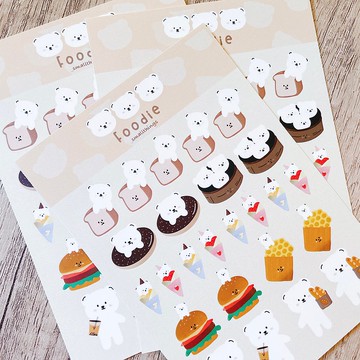 Foodie 貪吃的白丸貼紙