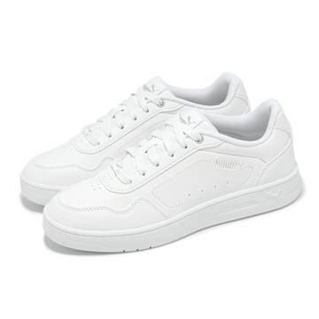 Puma 休閒鞋 Court Classy 女鞋 白 銀 皮革 復古 小白鞋 39502101