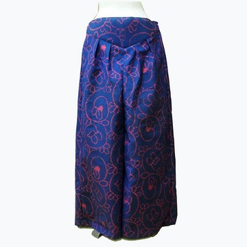羊毛和服重製寬褲「山茶花紋樣」重製   japanese kimono cloth pants