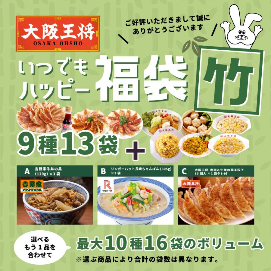 冷凍食品 大阪王将いつでもハッピー福袋 竹（餃子 取り寄せ 食品 冷凍 通販 お取り寄せグルメ 冷凍餃子 チャーハン 炒飯 中華 冷凍食品 食品 国産品 (国内製造)